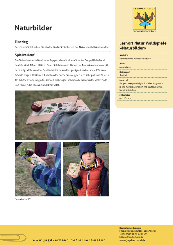 Waldspiel "Naturbilder" >> Hier Klicken !! pdf-preview